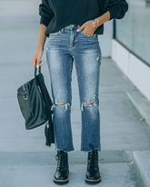 Martha High Rise Stretch Distressed Straight Jeans